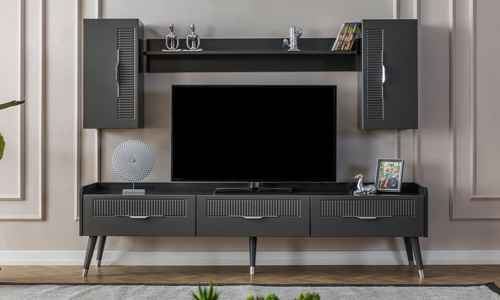 Tesla Antrasit Yemek Odası Takımı | İnegöl Mobilya