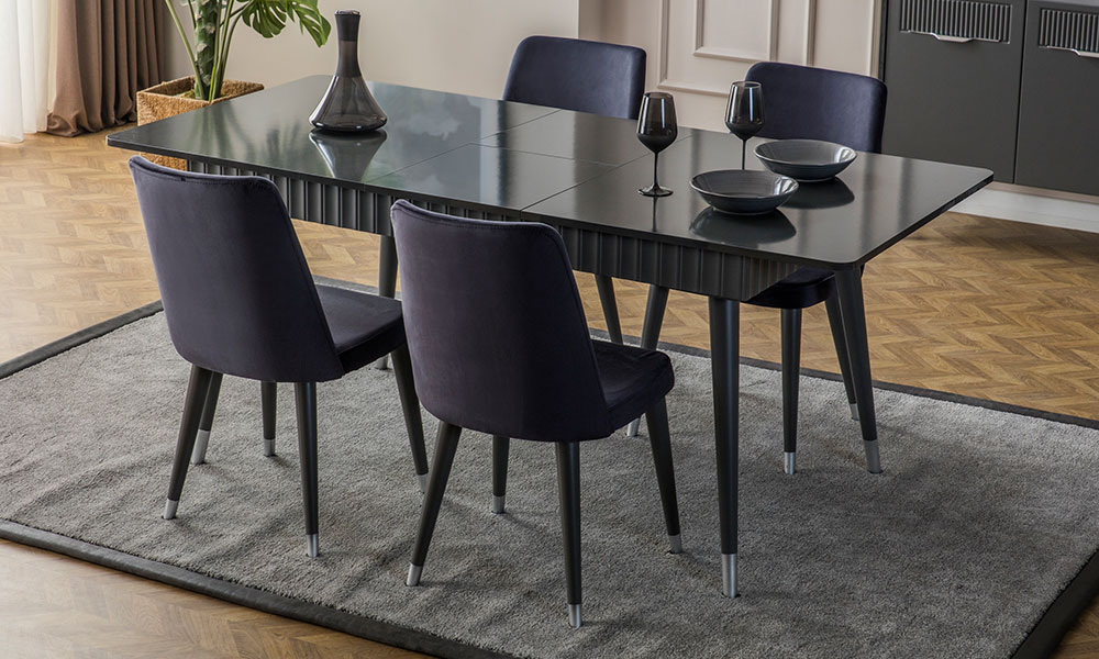 Tesla Antrasit Yemek Odası Takımı | İnegöl Mobilya 4