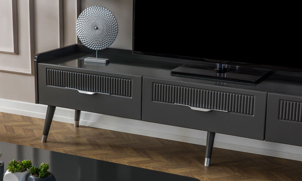 Tesla Antrasit Yemek Odası Takımı | İnegöl Mobilya